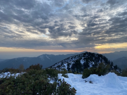 The view out to the ocean with the sun already getting low.