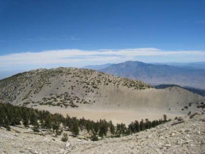 What looks like a sandy beach as we approach the summit.