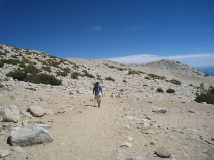 Dad making the final ascent to the summit.