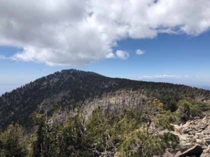 Looking back at East San Bernadino. The 9 Peak Challenge includes nine peaks on the ridgeline leading up to San Gorgonio that are all above 10,500'. The challenge is to bag them all. Most people do it as a multi-day backpacking trip. I'm trying to see how many I can bag in one day.