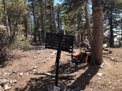 Made it to the saddle. I sat there for a long, long time debating about whether to still attempt the summit. It would only be another 7.2mi and 1,500' gain round trip. But there was still quite a bit of uphill on the way back, so it would mean a really late night. So I decided to call it a day here and bag the 2 peaks on the way back that I had skipped earlier.
