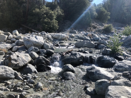 Passing over Mill Creek in the morning.