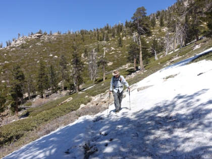 Starting to get into some bigger patches of snow now.