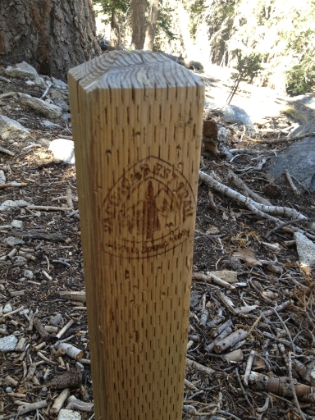 The trail merges with the Pacific Crest Trail (PCT).