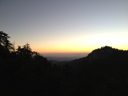 Sunset and we still have a couple miles to go. In traditional Sohl fashion, we finish the hike in darkness with headlamps.