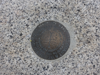 Traditional picture of the summit marker at 10,834'.