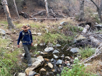 Most of the creek crossings were dry, but there was still a bit of water flowing as we got closer to the falls.