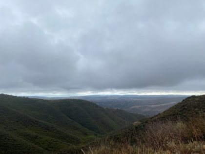 The weather starts to lighten and the ocean comes into view as we're just about back to the trailhead. End to another fun adventure in the Santa Anas. My souvenir for the day was four ticks on me when I got home, two of which were already starting to dig in deep. My first time ever getting ticks on the trail!