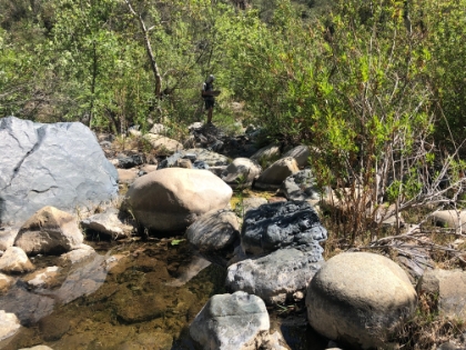 After getting dunked, I check out the map to try to figure out what creek we just crossed.