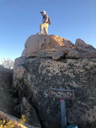 Dad's photo of me on top of San Mateo Peak.