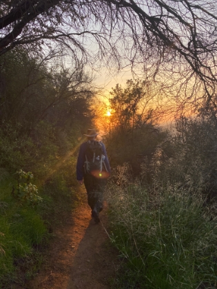 Heading back down almost at sunset.