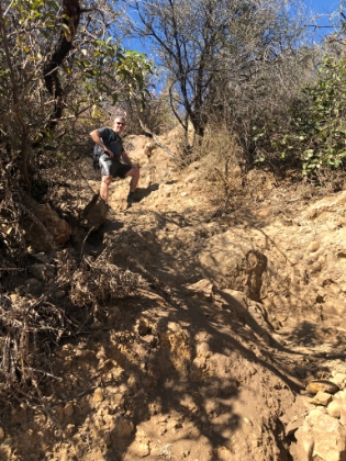 Dad's photo of me heading up the fun section.