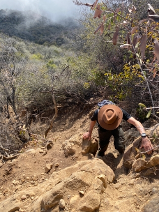 Dad making his way up the one dicey section. It's definitely a highlight of the trail.