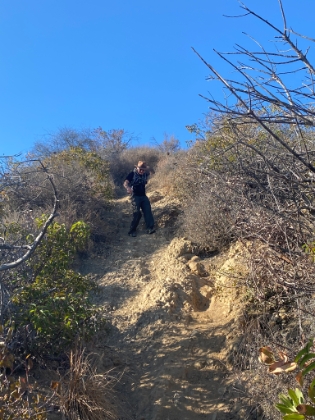Heading down one of the slip 'n slide sections almost back down to the Rivas Canyon trail. End to an awesome day!