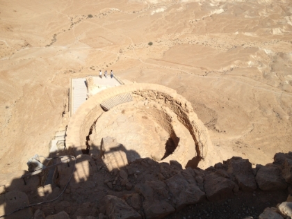 Here are the remains of the real thing looking down from the top of the plateau.
