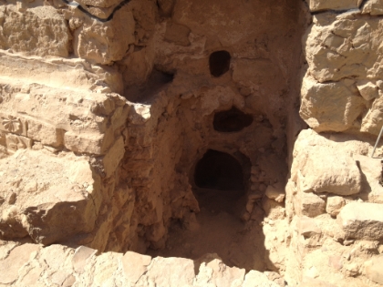 Outside the baths, where the water was poured in.