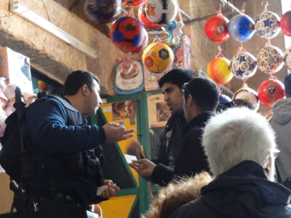 Entrance to Temple Mount is blocked by very large and heavily armed Muslim guards. They (like most people in Israel) are master profilers. Muslims are allowed to walk by with little to no thought. Anyone else is stopped and turned away.