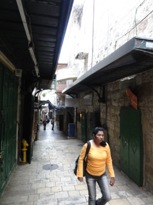 Looking down the Via Dolorosa.