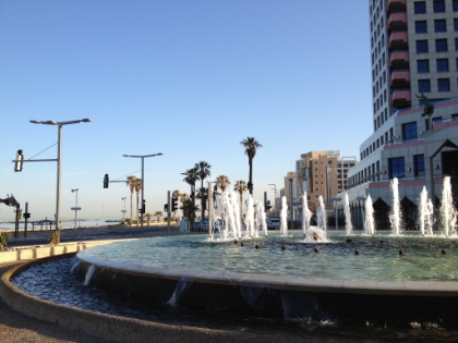 Plaza area at the end of the main street where it hits the beach. A couple mornings later, I jogged down to the beach again and this time headed North.