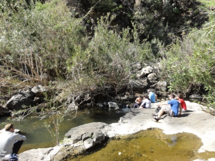The pools at the base of the canyon.