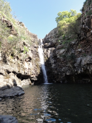 Made it into the alcove of Zevitan Fall. It's a double waterfall of pretty good size. I'm the only one here at the moment and it's an amazing spot.