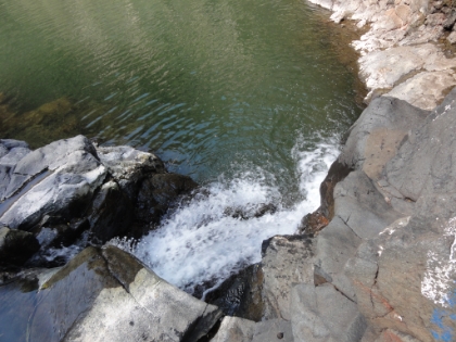 You're going to take a cold bath if you slip here.