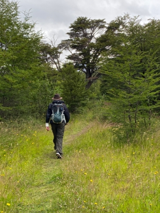 Heading back to camp. The empty trail is a welcome respite from yesterday's crowds.