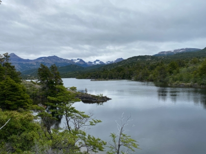 After hanging out at camp for a bit, we take another self-guided hike, this time out to Los Azules, a lookout near camp. Here we walk along a nice lake behind the camp. I wish we had gone kayaking on these calm waters!