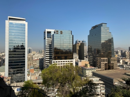 The view of downtown Santiago from Santa Luc&iacute;a hill.