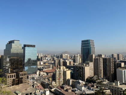 Another view of downtown Santiago. The surrounding mountains and lack of wind cause heavy pollution almost year round.