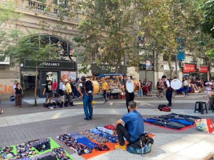 And then we came across some Chinchineros. They dance while playing a drum on their back together with cymbals controlled by a foot pedal. It's a fascinating performance.