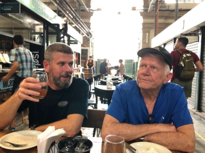 Dad and I stop for empanadas for lunch.