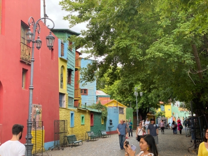 Cruising down one of the streets in La Boca.