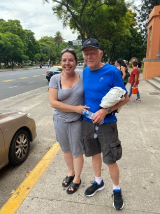 Dad posing with our guide Marina as we finish our tour for the day.