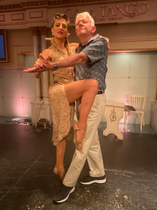 Afterwards, Dad posed with one of the Tango dancers.