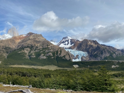 A look back at the Piedras Blancas glacier.