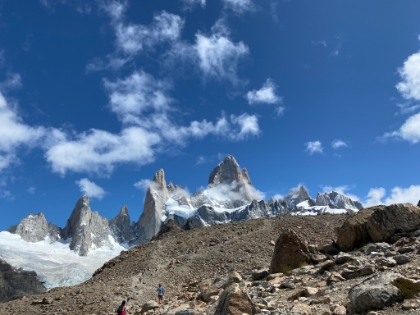 Hiking up the toughest section of the trail, almost to the top. The trail here is steep and crowded, but it's already clear the views will be well worth it.