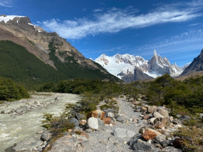 The trail then follows Rio Fitz Roy for a ways. The water is completely milky white from all the glacial runoff.