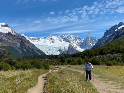 Walking back through the meadows. We have to remember to turn around every so often to take in the amazing view at our back.