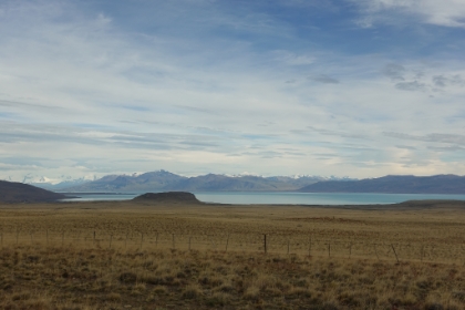 Early in the morning, we board a van to drive out to Nibepo Aike, a working estancia (ranch). The 2 hour drive is entirely on rutted, gravel road, but the views of the Andes are excellent.