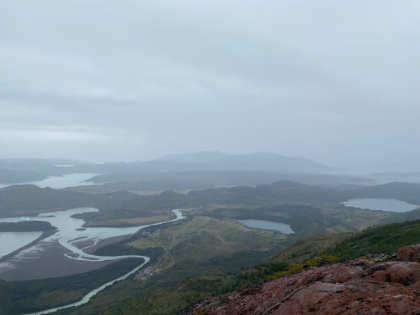 The view South at Lago Peho&eacute; and some of the smaller lakes, each flowing from one into the next.
