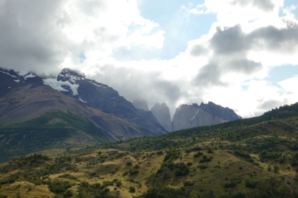 And one last late afternoon view of Torres del Paine amidst the clouds.