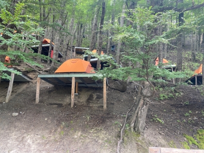 There are also campsites at the refugio. Definitely some of the craziest tent pads I've ever seen. You better be careful getting out of the tent in the middle of the night to pee!