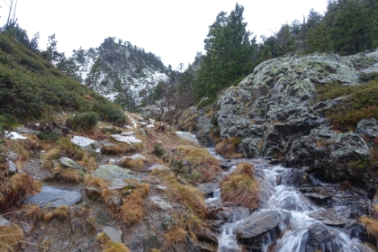 Top of the cascade and into the valley above.
