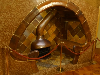 The fireplace. The structure of the house has almost no straight lines, giving it a very whimsical feel.