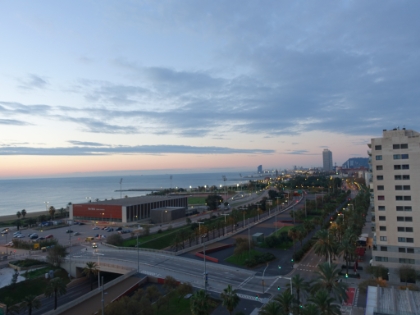 Another view from my room looking South down the Mediterranean coast. It amazed me how late sunrise was here. It was pitch black until about 7:30am. These pictures were from around 8:00.