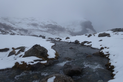The stream about ready to dive down into the valley below.