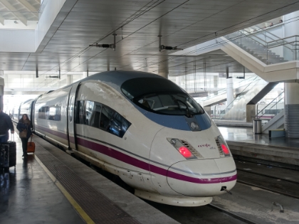 On my last full day in Spain, I headed out to Madrid. It’s about a 3 hour trip from Barcelona on the AVE high-speed train. The train is really smooth, very comfortable inside, and reached speeds of 300kph (186mph), which they show on a display in the cabin.