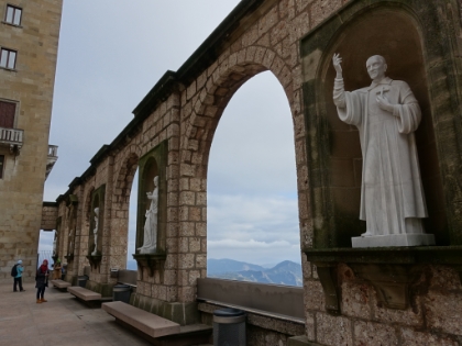 The courtyard outside the monastery hanging above the valley floor.