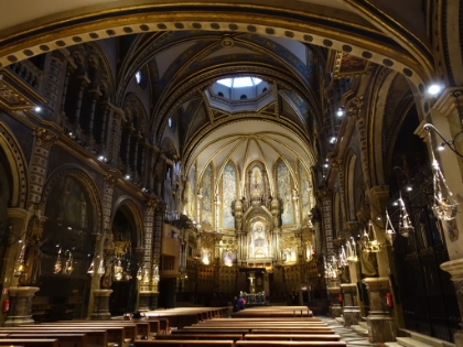 Inside the Basilica. Awe inspiring for me. Of the multiple cathedrals I saw on this trip, Montserrat was unquestionably my favorite. To add to the effect, the pipe organ was playing in beautifully rumbling low frequency tones. There wasn't supposed to be pictures allowed in this area, but I just couldn't resist!